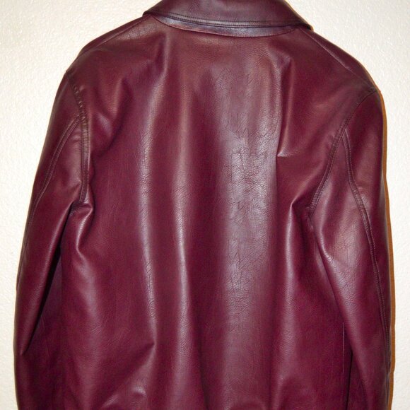 INTERNATIONAL CONCEPT (INC) MEN'S QUILTED LINNING LEATHER JACKET- MAROON $89 - Picture 5 of 14